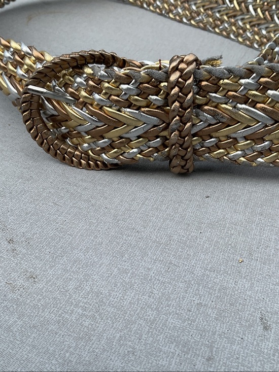 Accessories - Woven Metallic Multi-Color Braided Belt